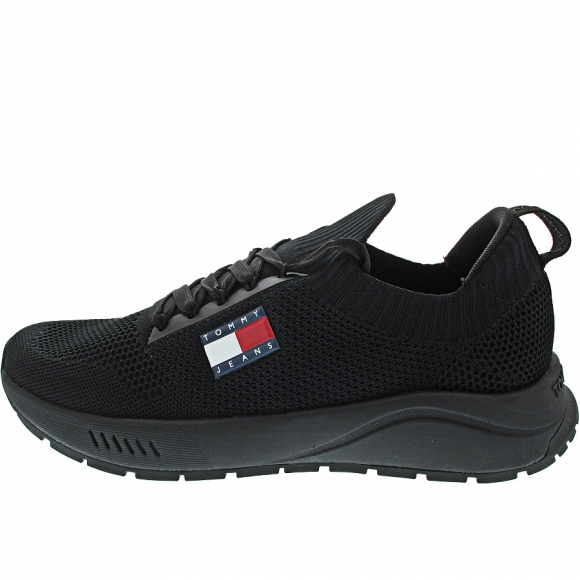 Tommy Jeans Runner Knitted Sneaker low in black