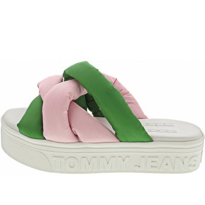 Tommy Jeans Fltfrm Sndl Nw Uppr Pantolette in coastal green Tommy Jeans Fltfrm Sndl Nw Uppr Pantolette in coastal green