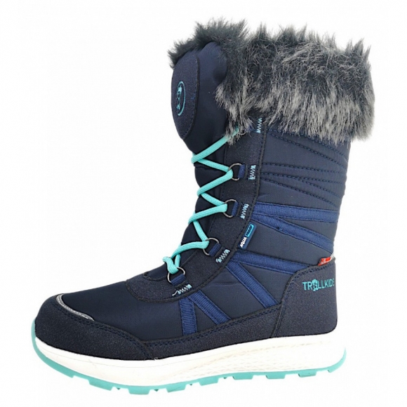 Trollkids Hemsedal Winterstiefel in navy/mint