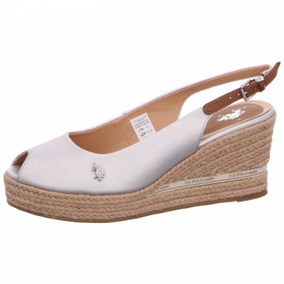US Polo Riemchensandalette in metallic silver US Polo Riemchensandalette in metallic silver