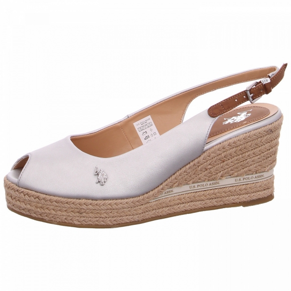 US Polo Riemchensandalette in metallic silver US Polo Riemchensandalette in metallic silver