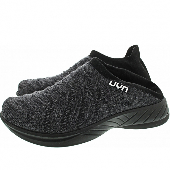 UYN Sabot Wool Slipper in anthracite-melange-black