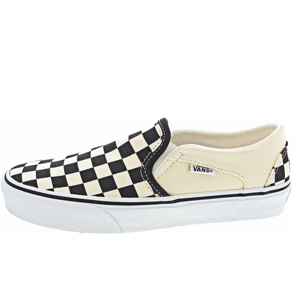 Vans WM Asher (ChckrBrd) Slipper in black-white