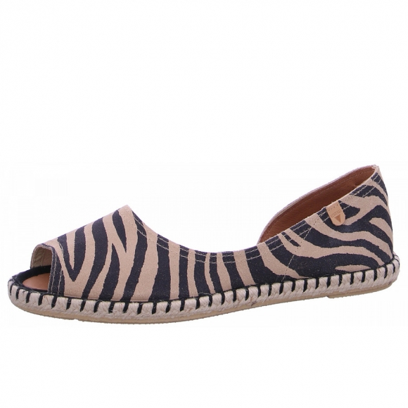 Verbenas Cruz Slipper in camel zebra
