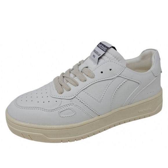 Victoria Seul-Efecto-Piel Sneaker in blanco