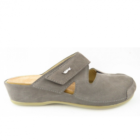 Vital Vitalette Velour Clogs in grau