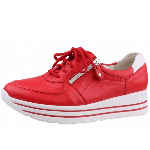 Waldläufer Halbschuh in rot/weiß