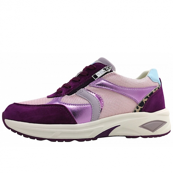 Waldläufer H-Jill sportlicher Schnürer in lila/rosa/hellgrau 270