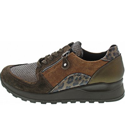 Waldläufer Hiroko sportlicher Schnürer in wood rost khaki