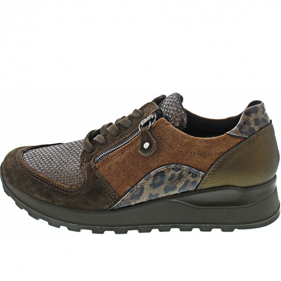 Waldläufer Hiroko sportlicher Schnürer in wood rost khaki