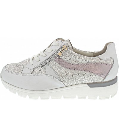 Waldläufer K-Ramona sportlicher Schnürer in Luxor Dots weiss silber