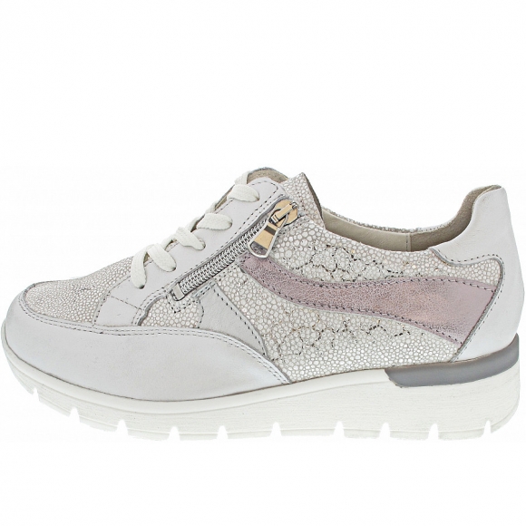 Waldläufer K-Ramona sportlicher Schnürer in Luxor Dots weiss silber