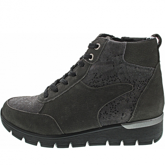 Waldläufer K-Ramona Schnürstiefelette in carbon asphalt carb.