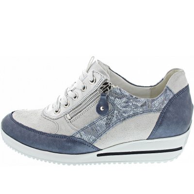 Waldläufer Himona sportlicher Schnürer in jeans latte silber