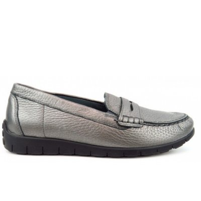 Waldläufer H-Lucy HIRSCH Slipper in Metallic ASPHALT