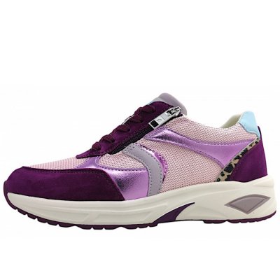 Waldläufer H-Jill sportlicher Schnürer in lila/rosa/hellgrau 270