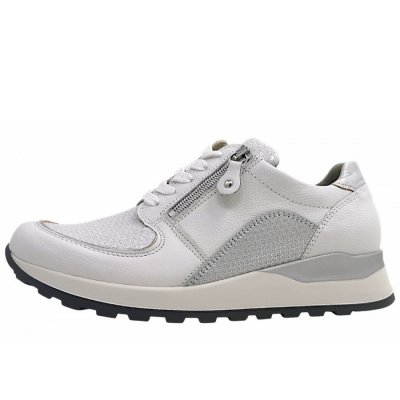Waldläufer Hiroko sportlicher Schnürer in weiss silber 663
