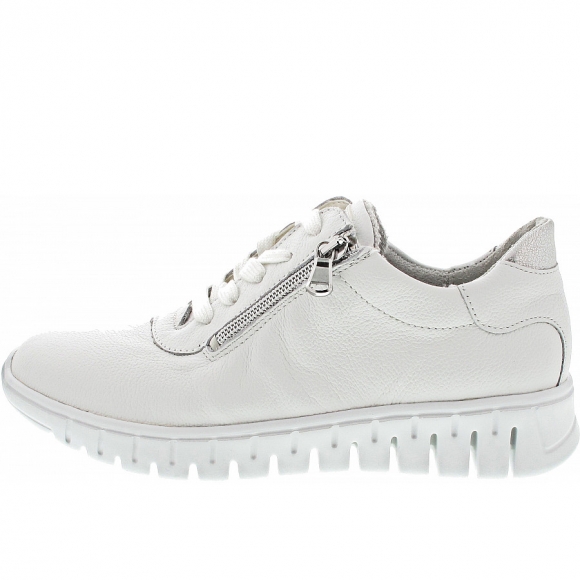 Waldläufer H-Birdy sportlicher Schnürer in weiss weiss silber