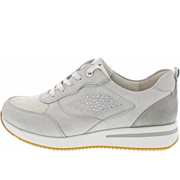 Waldläufer H-Agnes sportlicher Schnürer in latte silber weiss
