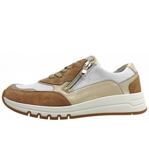 Waldläufer H-April sportlicher Schnürer in toffee gold weiss