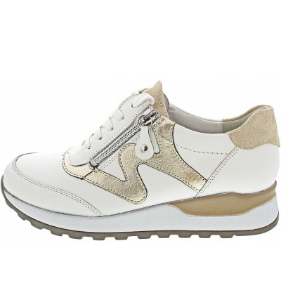 Waldläufer Hiroko sportlicher Schnürer in weiss gold creme