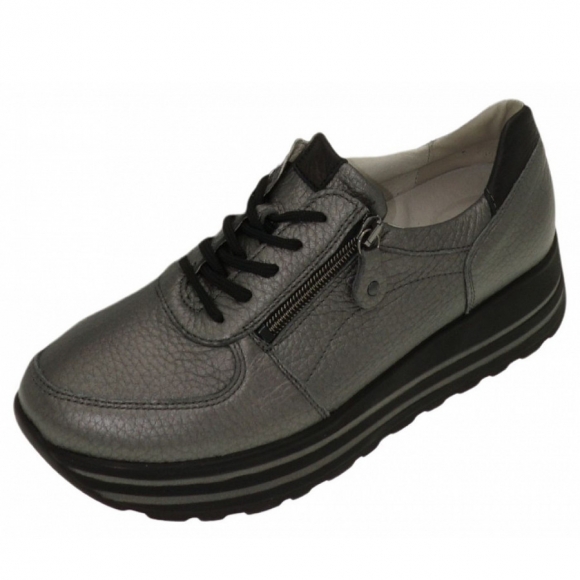 Waldläufer 2X HIRSCH Sneaker in ASPHALT SCHWARZ