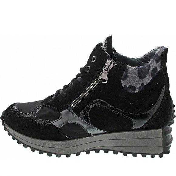 Waldläufer H-Pinky Schnürstiefel in schwarz asphalt