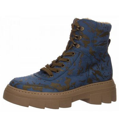 Waldläufer h-saiga Stiefel in blau kombi.