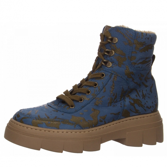 Waldläufer h-saiga Stiefel in blau kombi.