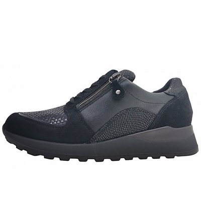 Waldläufer Hiroko-Soft sportlicher Schnürer in schwarz 001