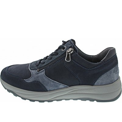 Waldläufer K-John sportlicher Schnürer in marine jeans ocean