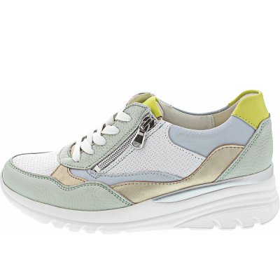 Waldläufer H-Carla sportlicher Schnürer in menta weiss sky lime