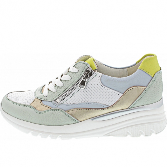Waldläufer H-Carla sportlicher Schnürer in menta weiss sky lime