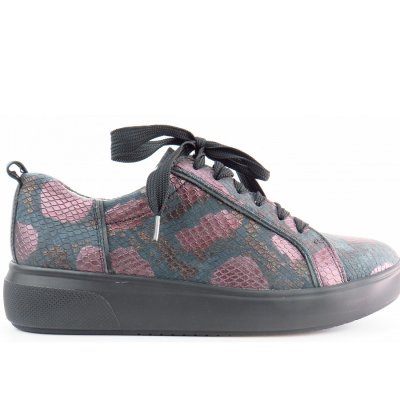 Waldläufer H-Vivien schwarz Sneaker in schwarz/lila Schlangen