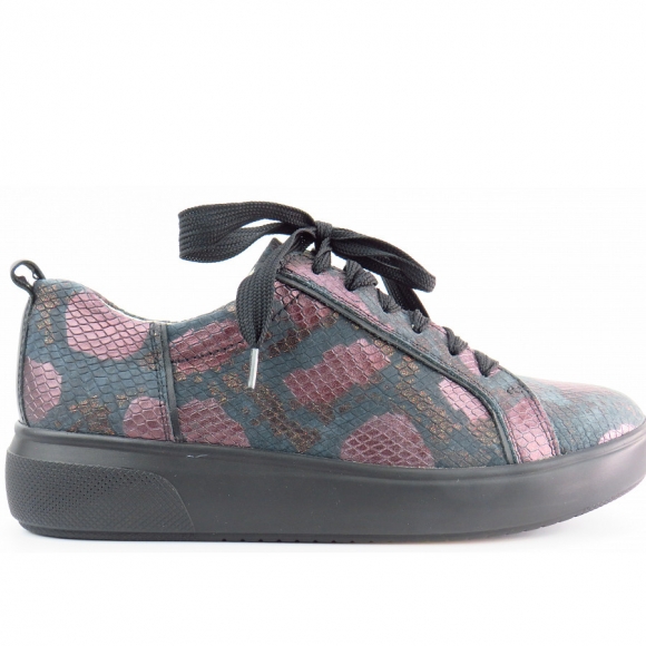 Waldläufer H-Vivien schwarz Sneaker in schwarz/lila Schlangen