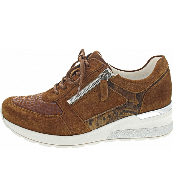 Waldläufer H-Clara-Soft sportlicher Schnürer in cognac