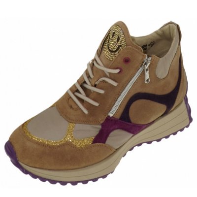 Waldläufer ORD FOGLIT DOLMIAS 2XORD. Sneaker in TOFFEE TAUPE FUCHSIA