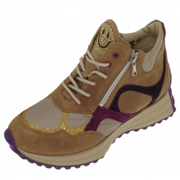 Waldläufer ORD FOGLIT DOLMIAS 2XORD. Sneaker in TOFFEE TAUPE FUCHSIA