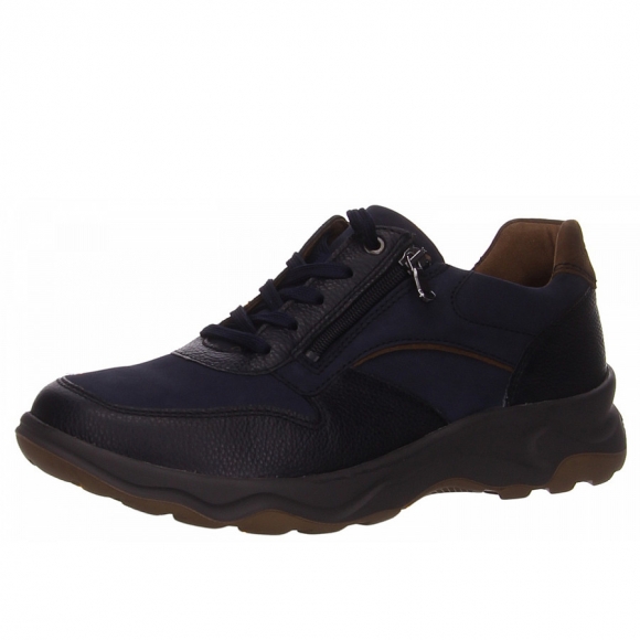 Waldläufer Schnürschuhe in blau kombi.