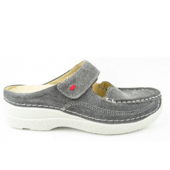 Wolky Roll Slipper grey summer Clogs in grey