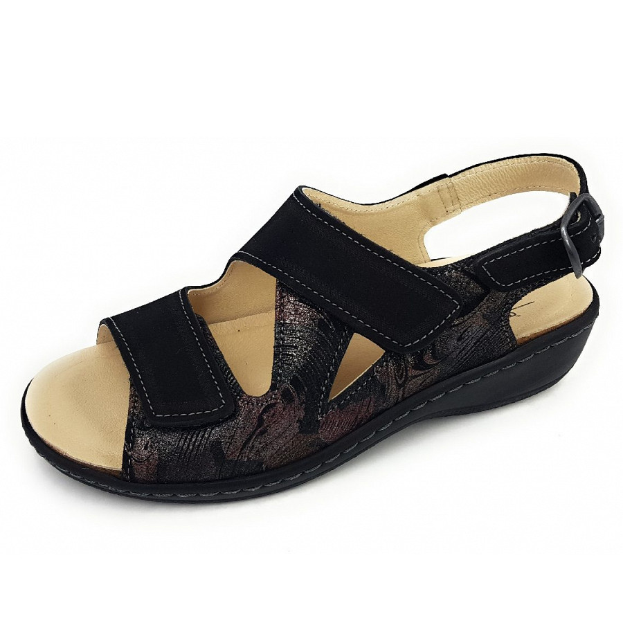 Belvida Sandale in black leaf black