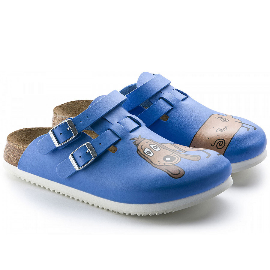Birkenstock Kay SL Pantolette in Dog Blue Background