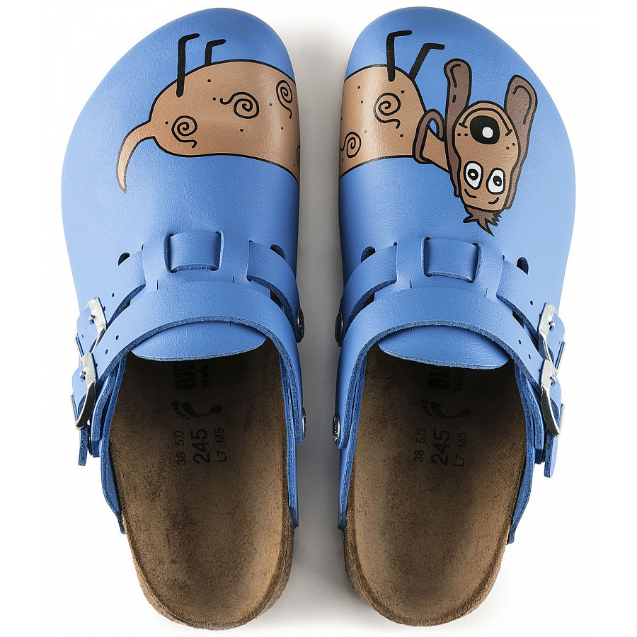 Birkenstock Kay SL Pantolette in Dog Blue Background