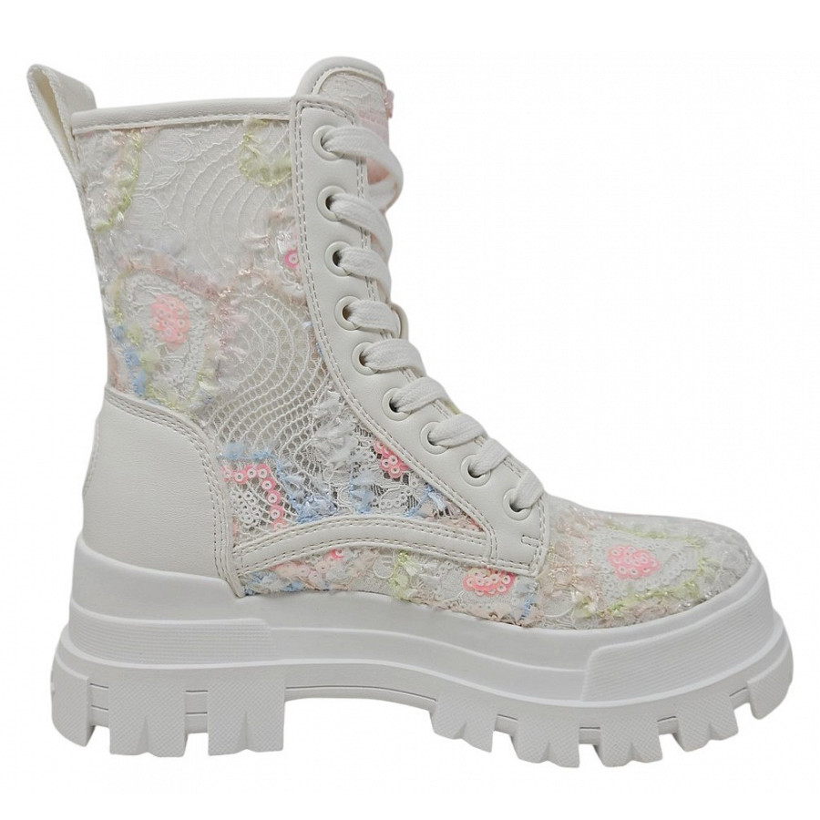 Buffalo Sommerstiefel Stiefel in white rose blue