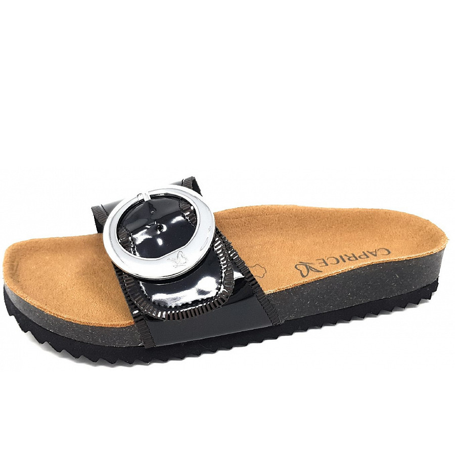 Caprice Pantolette in 018 Black Patent