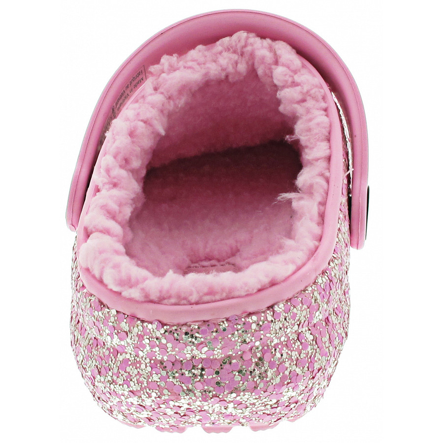 Crocs Classic Lined GlitterClog Clogs in flamingo