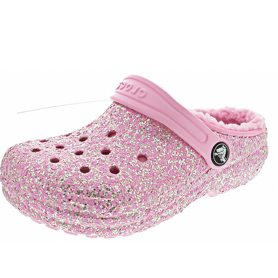 Crocs Classic Lined GlitterClog Clogs in flamingo