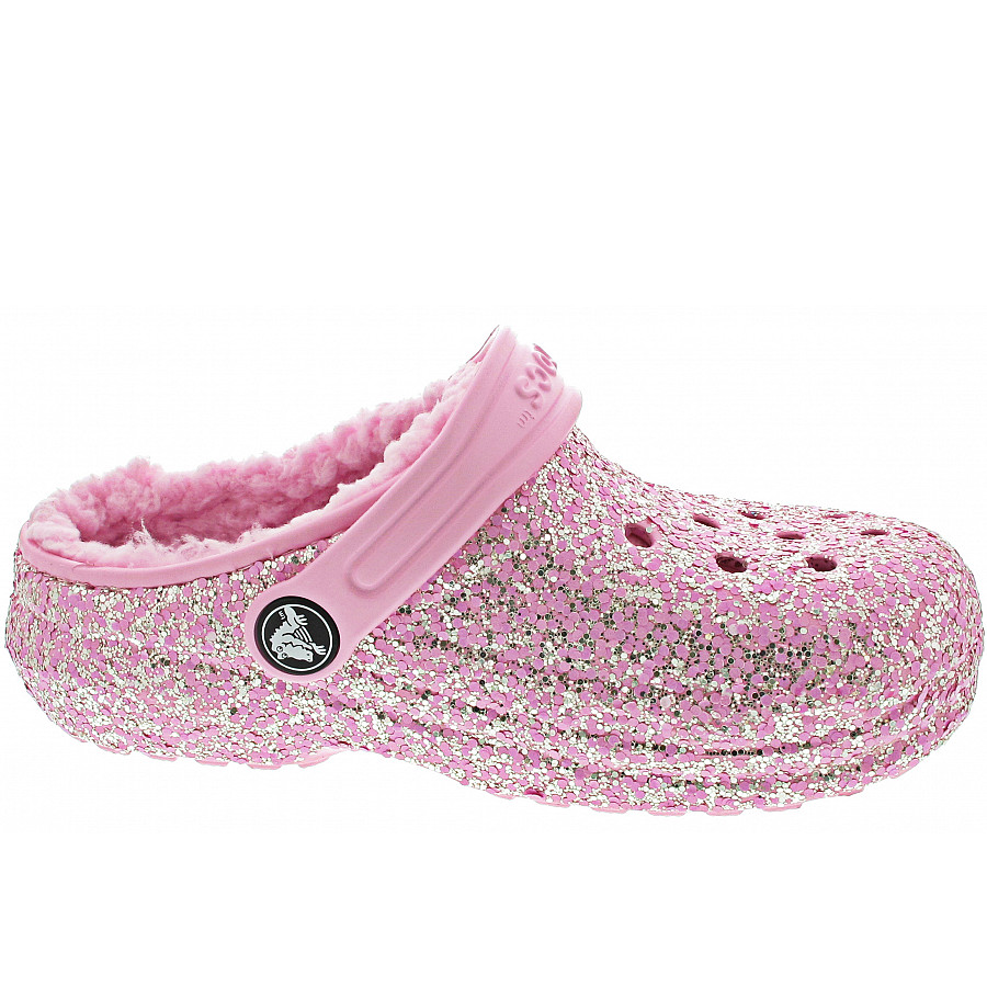 Crocs Classic Lined GlitterClog Clogs in flamingo