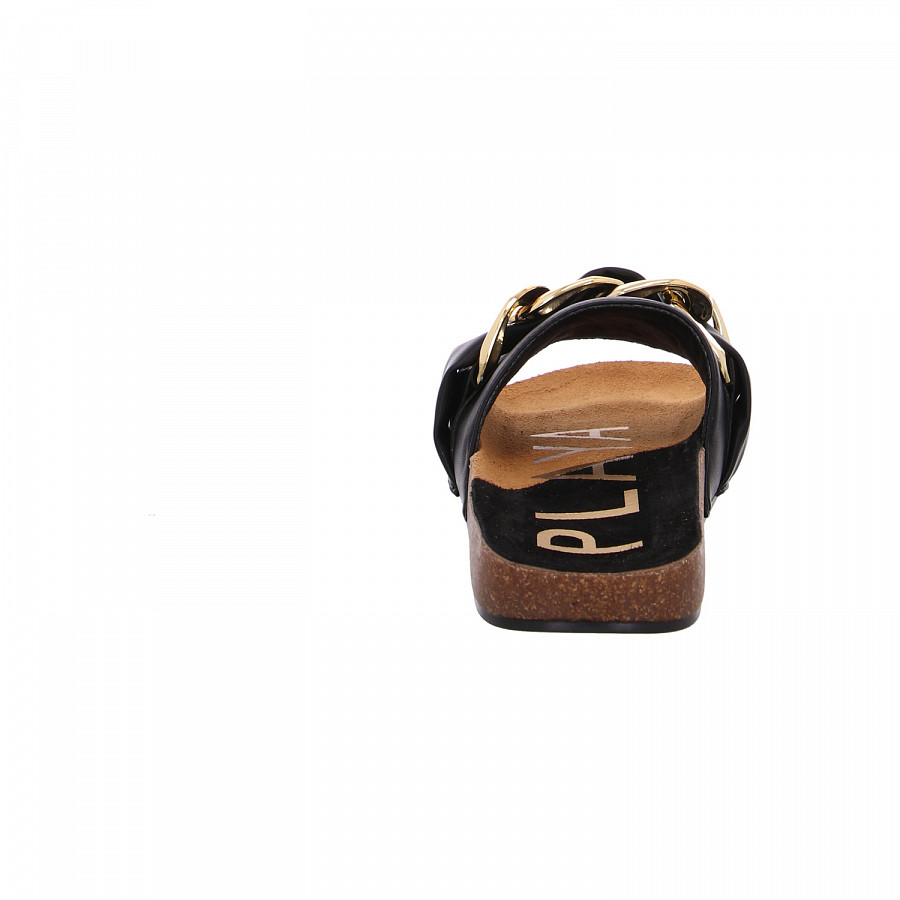 Playa Santa Pantolette in black gold