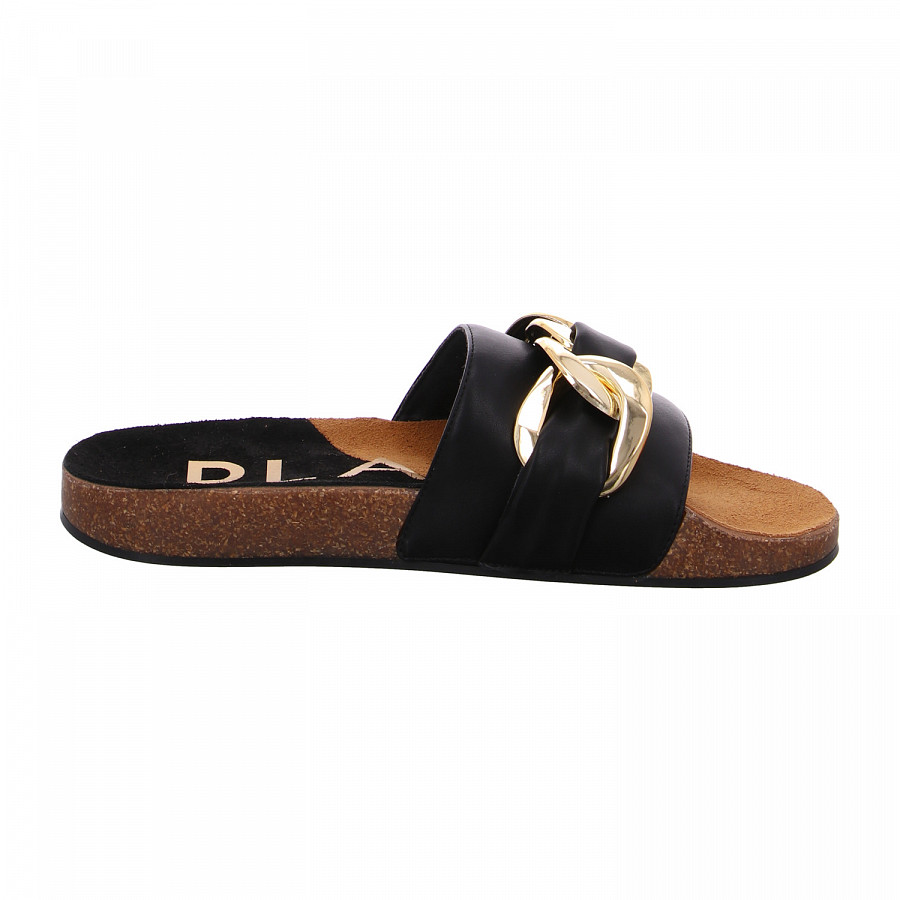 Playa Santa Pantolette in black gold